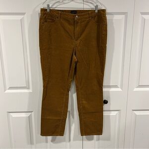 Talbots Women’s Tan Corduroy Straight Leg Pants Size 16P